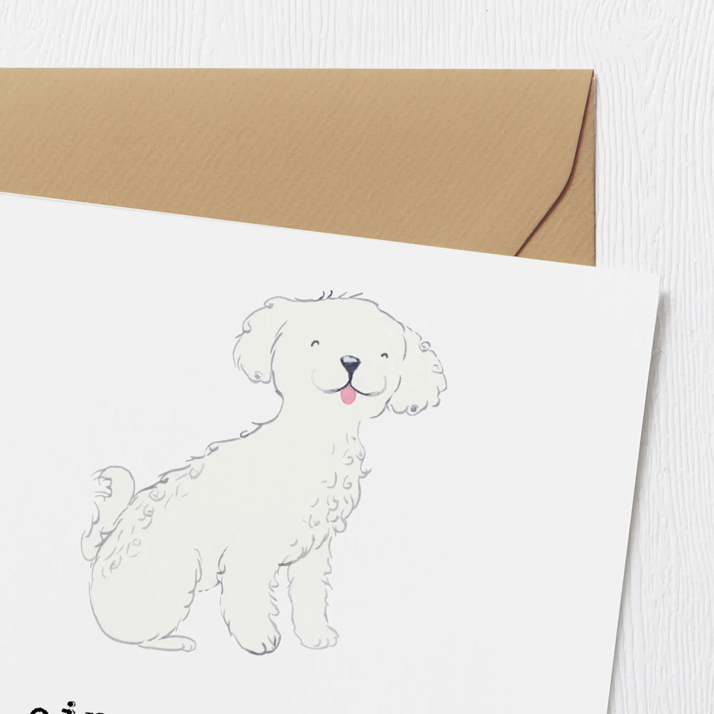 Deluxe Karte Bichon Frisé Freude Hochzeitskarte, Karte, Grußkarte, Hochwertige Grußkarte, Glückwunschkarte, Geburtstagskarte, Hochwertige Klappkarte, Einladungskarte, Klappkarte, Hund, Hunderasse, Rassehund, Hundebesitzer, Geschenk, Tierfreund, Schenken, Welpe