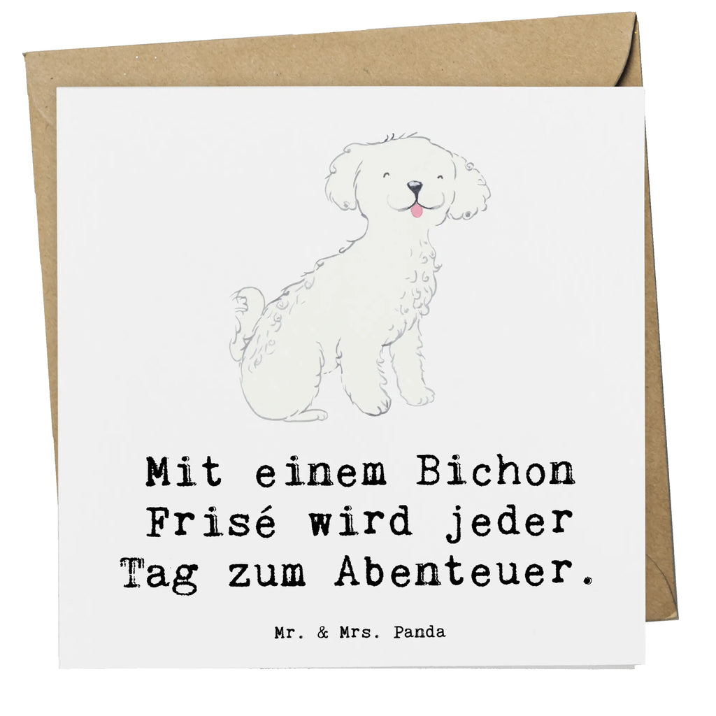 Deluxe Karte Mit einem Bichon Frisé wird jeder Tag zum Abenteuer. Grußkarte, Klappkarte, Hochwertige Grußkarte, Karte, Einladungskarte, Hochwertige Klappkarte, Glückwunschkarte, Hochzeitskarte, Geburtstagskarte, Hund, Hunderasse, Rassehund, Hundebesitzer, Geschenk, Tierfreund, Schenken, Welpe