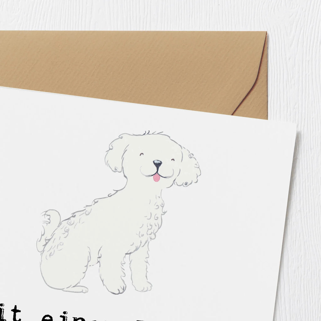 Deluxe Karte Mit einem Bichon Frisé wird jeder Tag zum Abenteuer. Grußkarte, Klappkarte, Hochwertige Grußkarte, Karte, Einladungskarte, Hochwertige Klappkarte, Glückwunschkarte, Hochzeitskarte, Geburtstagskarte, Hund, Hunderasse, Rassehund, Hundebesitzer, Geschenk, Tierfreund, Schenken, Welpe