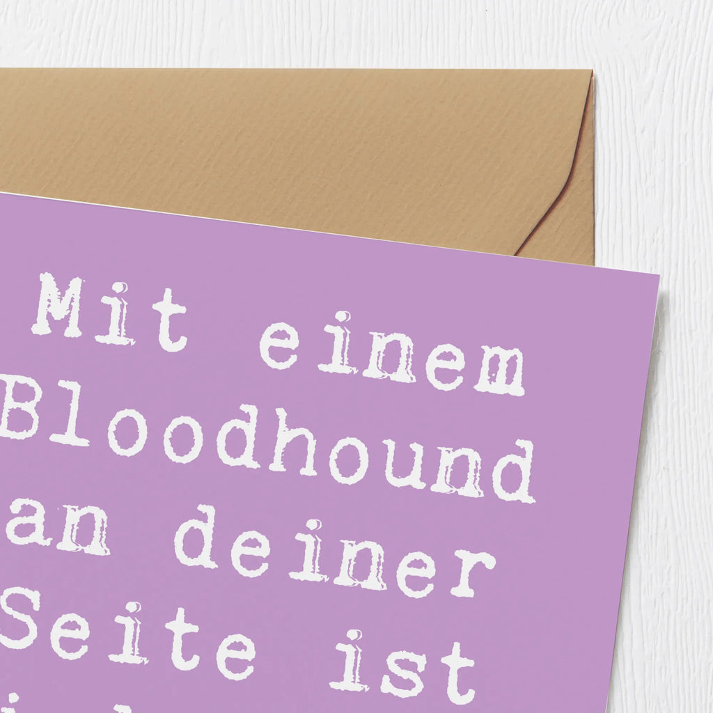 Deluxe Karte Spruch Bloodhound Spur Grußkarte, Geburtstagskarte, Klappkarte, Karte, Hochwertige Grußkarte, Glückwunschkarte, Hochzeitskarte, Hochwertige Klappkarte, Einladungskarte, Hund, Hunderasse, Rassehund, Hundebesitzer, Geschenk, Tierfreund, Schenken, Welpe