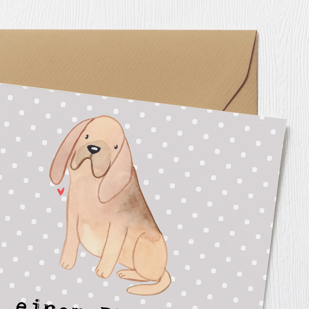 Deluxe Karte Bloodhound Spur Geburtstagskarte, Hochwertige Grußkarte, Hochzeitskarte, Karte, Grußkarte, Klappkarte, Einladungskarte, Hochwertige Klappkarte, Glückwunschkarte, Hund, Hunderasse, Rassehund, Hundebesitzer, Geschenk, Tierfreund, Schenken, Welpe