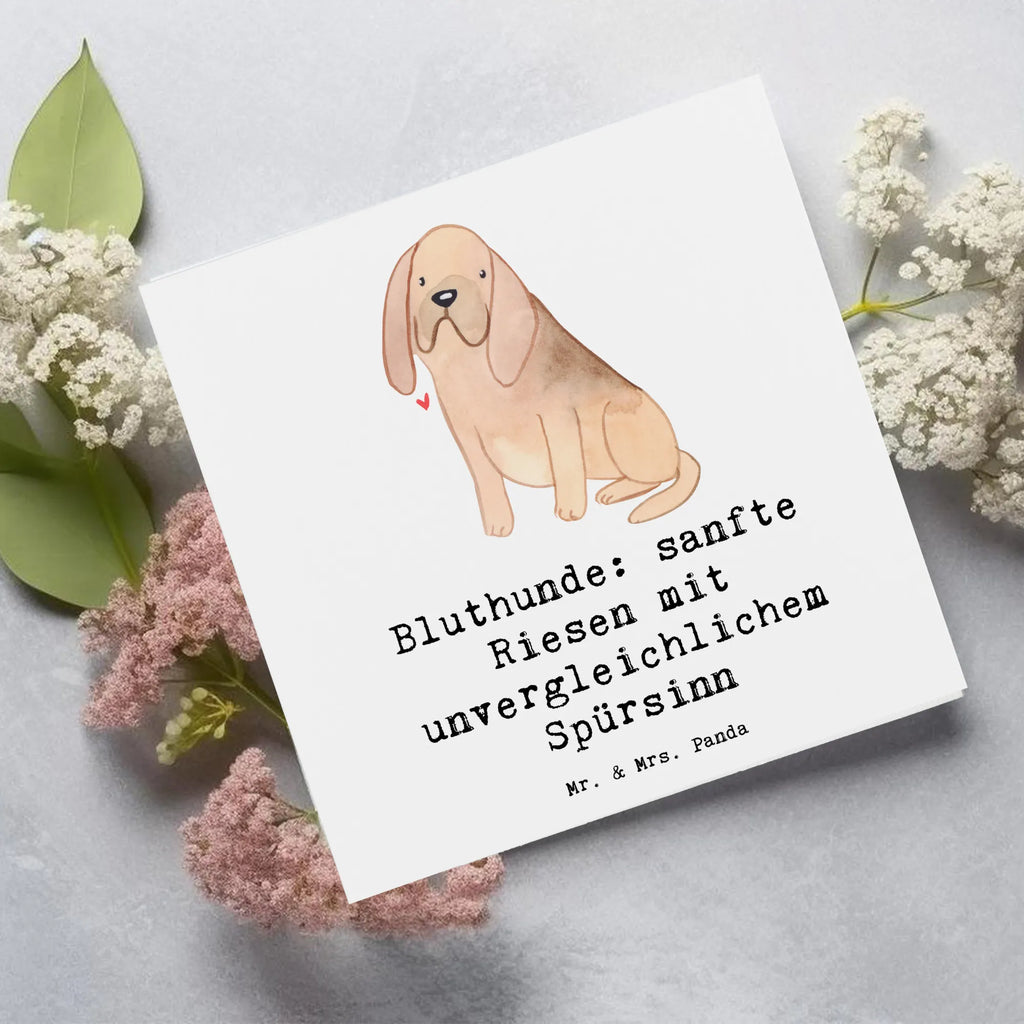 Deluxe Karte Bluthunde Einladungskarte, Karte, Glückwunschkarte, Geburtstagskarte, Grußkarte, Hochwertige Grußkarte, Hochzeitskarte, Klappkarte, Hochwertige Klappkarte, Hund, Hunderasse, Rassehund, Hundebesitzer, Geschenk, Tierfreund, Schenken, Welpe