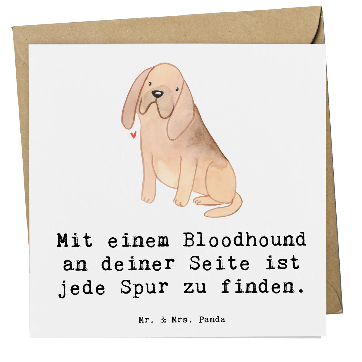 Deluxe Karte Bloodhound Spur Glückwunschkarte, Klappkarte, faltkarte, doppelkarte, anlasskarte, Grußkarte, Geschenk, Schenken, Hund, Hunderasse, Rassehund, Hundebesitzer, Tierfreund, Welpe