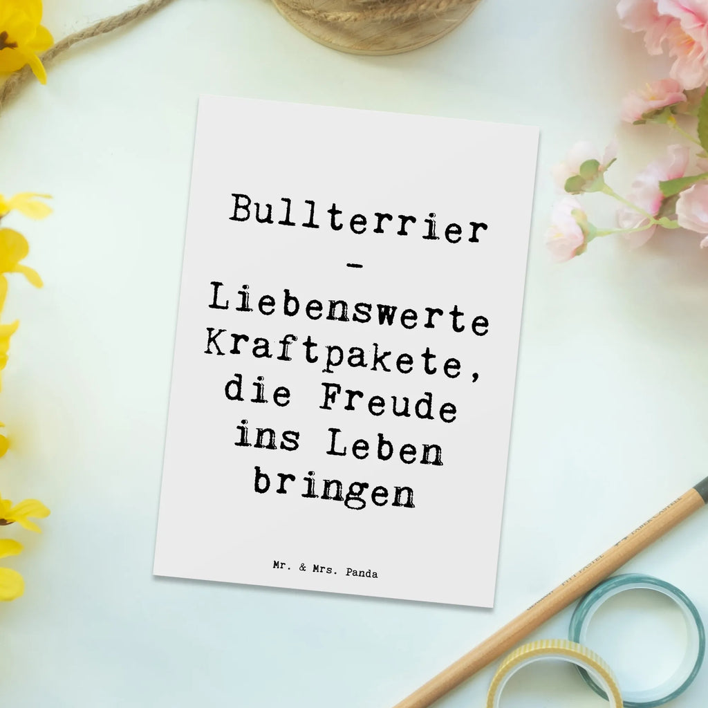 Postkarte Spruch Bullterrier Kraftpaket Ansichtskarte, Karte, Einladung Geburtstag, Einladungskarte, Einladungskarten Geburtstag, Ansichtskarten, Grußkarte, Geburtstagskarte, Postkarte, Geschenkkarte, Einladung, Dankeskarte, Hund, Hunderasse, Rassehund, Hundebesitzer, Geschenk, Tierfreund, Schenken, Welpe