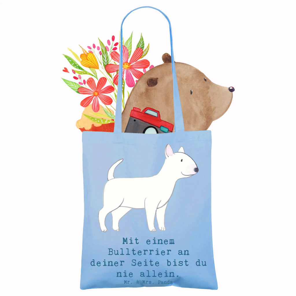 Tragetasche Bullterrier Begleiter Stofftasche, Strandtasche, Laptoptasche, Einkaufstasche, Schultertasche, Tragetasche, Beuteltasche, Umhängetasche, Einkaufstüte, Tasche, Shopper, Jutebeutel, Badetasche, Beutel, Jutetasche, Stoffbeutel, Hund, Hunderasse, Rassehund, Hundebesitzer, Geschenk, Tierfreund, Schenken, Welpe