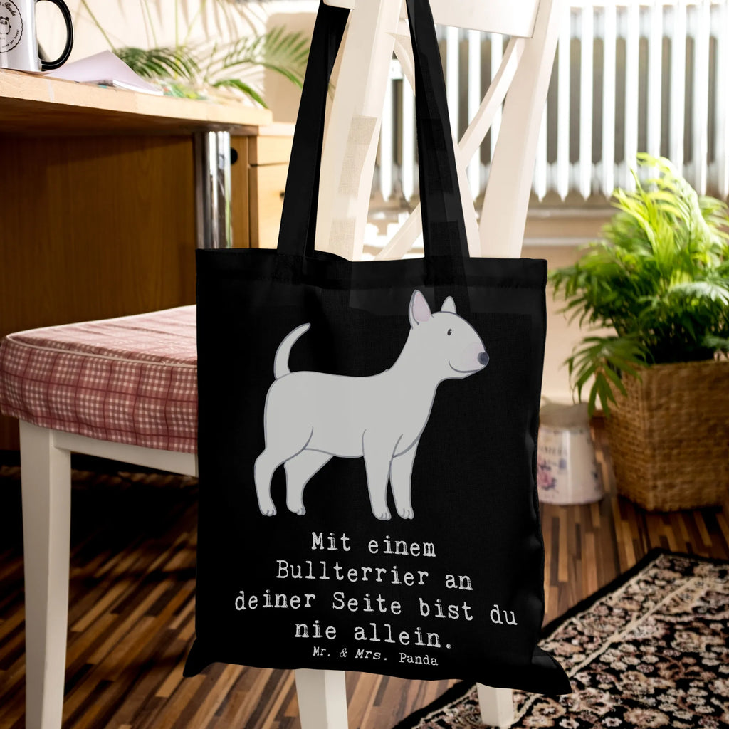 Tragetasche Bullterrier Begleiter Stofftasche, Strandtasche, Laptoptasche, Einkaufstasche, Schultertasche, Tragetasche, Beuteltasche, Umhängetasche, Einkaufstüte, Tasche, Shopper, Jutebeutel, Badetasche, Beutel, Jutetasche, Stoffbeutel, Hund, Hunderasse, Rassehund, Hundebesitzer, Geschenk, Tierfreund, Schenken, Welpe