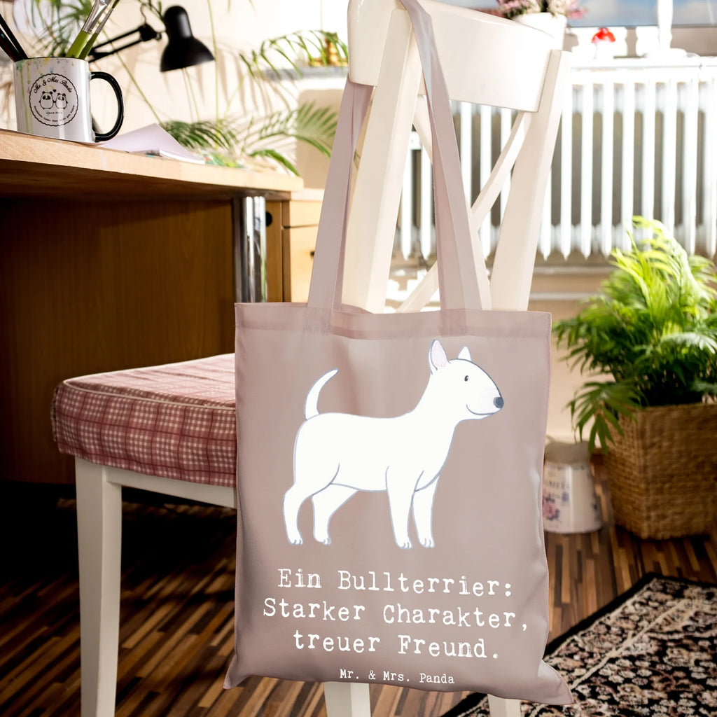 Tragetasche Bullterrier Freund Einkaufstasche, Einkaufstüte, Jutebeutel, Beuteltasche, Strandtasche, Laptoptasche, Stoffbeutel, Shopper, Jutetasche, Beutel, Umhängetasche, Badetasche, Stofftasche, Tasche, Schultertasche, Tragetasche, Hund, Hunderasse, Rassehund, Hundebesitzer, Geschenk, Tierfreund, Schenken, Welpe