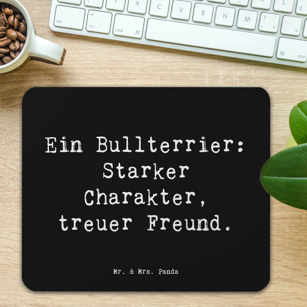 Mouse mat Saying Ein Bullterrier: Starker Charakter, treuer Freund. Einzigartiges Mauspad, Mauspad, Büroausstattung, PC Zubehör, Mousepad, Mausunterlage, Mauspad Büro, Computer zubehör, Arbeitszimmer, Designer Mauspad, Hund, Hunderasse, Rassehund, Hundebesitzer, Geschenk, Tierfreund, Schenken, Welpe