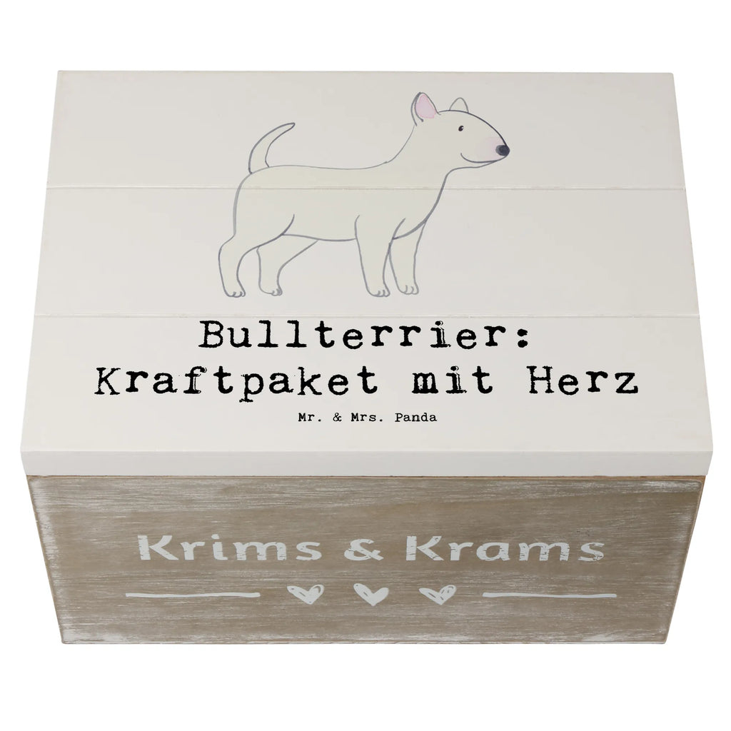 Holzkiste Bullterrier Kraftpaket Kiste, Geschenkbox, XXL, Erinnerungskiste, Geschenkdose, Erinnerungsbox, Schatzkiste, Schatulle, Dekokiste, Truhe, Holzkiste, Aufbewahrungsbox, Hund, Hunderasse, Rassehund, Hundebesitzer, Geschenk, Tierfreund, Schenken, Welpe