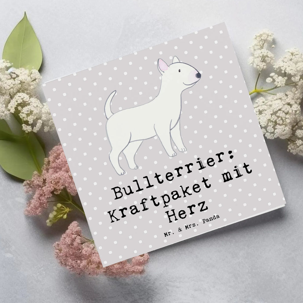 Deluxe Card Bullterrier: Kraftpaket mit Herz Einladungskarte, Glückwunschkarte, Hochzeitskarte, Geburtstagskarte, Grußkarte, Hochwertige Klappkarte, Karte, Hochwertige Grußkarte, Klappkarte, Hund, Hunderasse, Rassehund, Hundebesitzer, Geschenk, Tierfreund, Schenken, Welpe