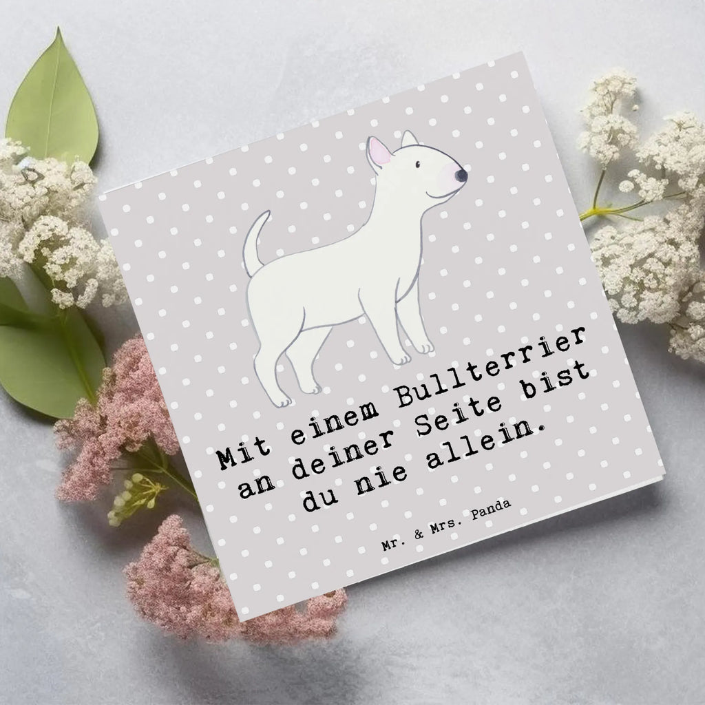 Deluxe Karte Bullterrier Begleiter Einladungskarte, Karte, Klappkarte, Geburtstagskarte, Glückwunschkarte, Hochzeitskarte, Grußkarte, Hochwertige Klappkarte, Hochwertige Grußkarte, Hund, Hunderasse, Rassehund, Hundebesitzer, Geschenk, Tierfreund, Schenken, Welpe