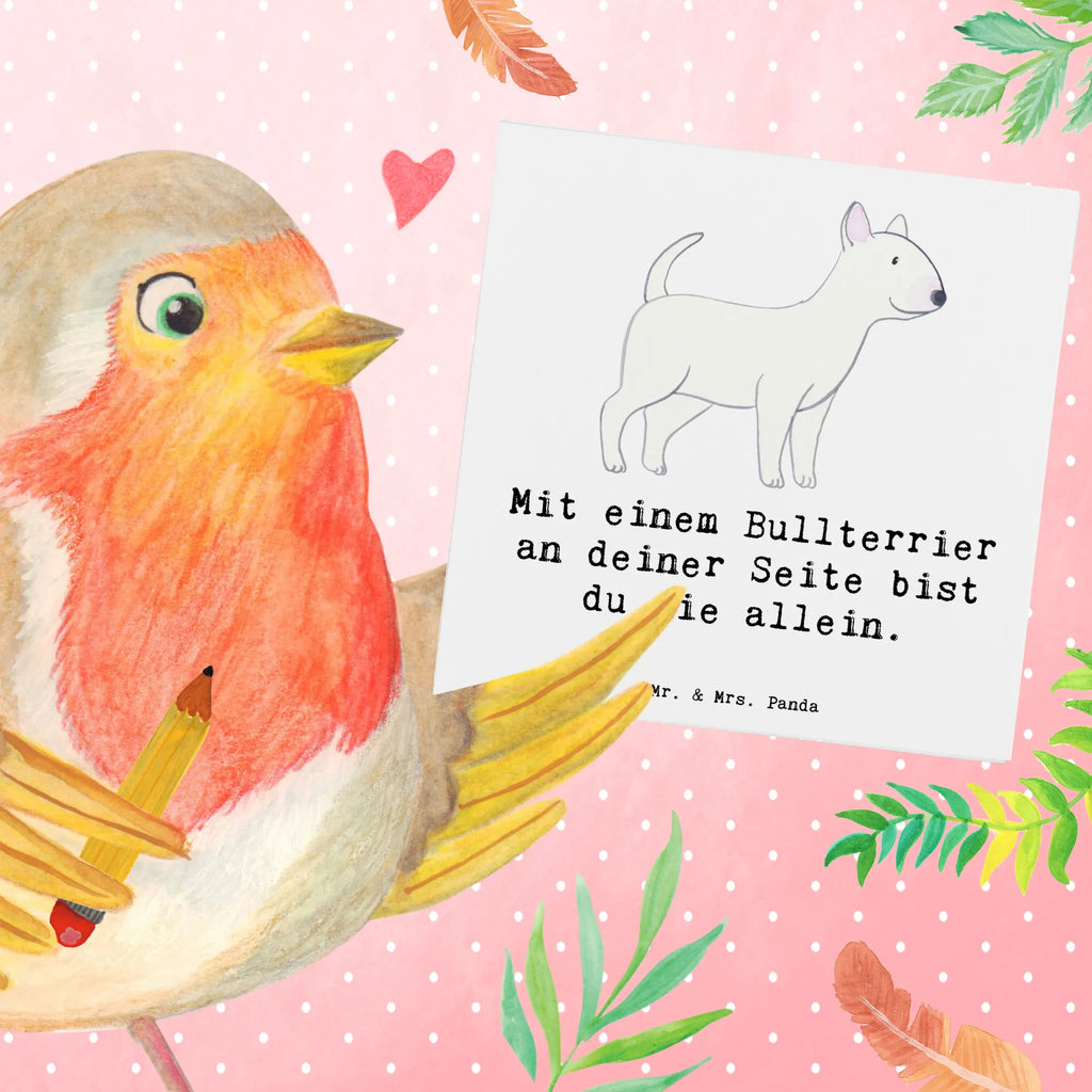 Deluxe Karte Bullterrier Begleiter Einladungskarte, Karte, Klappkarte, Geburtstagskarte, Glückwunschkarte, Hochzeitskarte, Grußkarte, Hochwertige Klappkarte, Hochwertige Grußkarte, Hund, Hunderasse, Rassehund, Hundebesitzer, Geschenk, Tierfreund, Schenken, Welpe