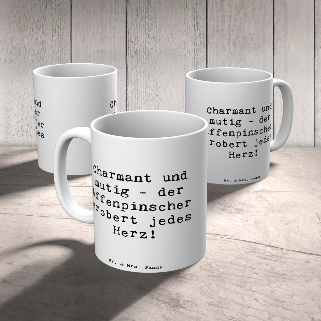 Mug Saying Charmant und mutig - der Affenpinscher erobert jedes Herz! Tasse mit Zitaten, Geschenktasse, Teetasse, Bürotasse, Tasse, Tasse mit Motiven, Porzellantasse, Keramiktasse, Kaffeetasse, Hund, Hunderasse, Rassehund, Hundebesitzer, Geschenk, Tierfreund, Schenken, Welpe