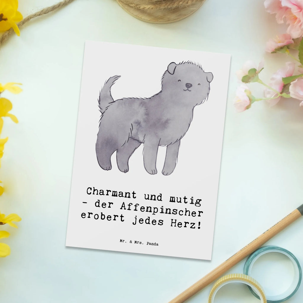 Postcard Charmant und mutig - der Affenpinscher erobert jedes Herz! Einladungskarten Geburtstag, Ansichtskarten, Ansichtskarte, Postkarte, Geschenkkarte, Einladungskarte, Grußkarte, Karte, Geburtstagskarte, Einladung, Einladung Geburtstag, Dankeskarte, Hund, Hunderasse, Rassehund, Hundebesitzer, Geschenk, Tierfreund, Schenken, Welpe