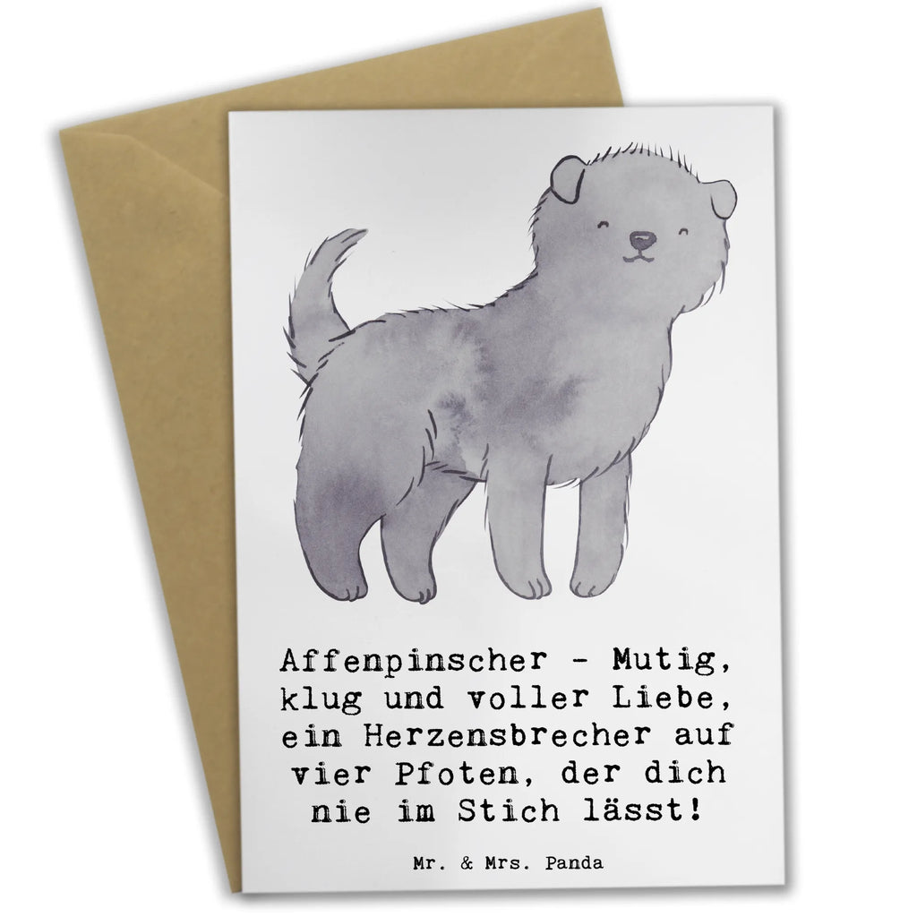 Greetings card Affenpinscher - Mutig, klug und voller Liebe, ein Herzensbrecher auf vier Pfoten, der dich nie im Stich lässt! Glückwunschkarte, Hochzeitskarte, Geburtstagskarte, Grußkarte, Karte, Ansichtskarten, Einladungskarte, Klappkarte, Hund, Hunderasse, Rassehund, Hundebesitzer, Geschenk, Tierfreund, Schenken, Welpe