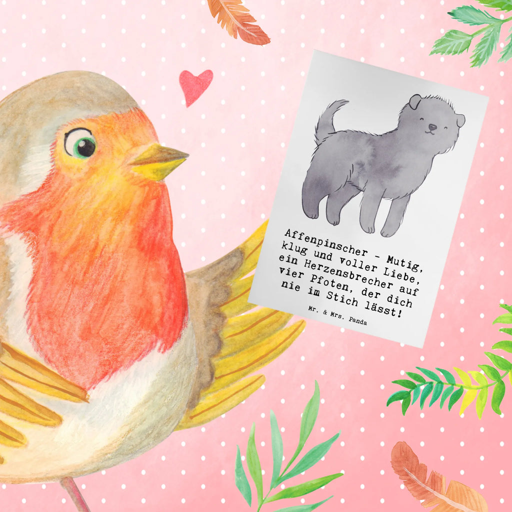Greetings card Affenpinscher - Mutig, klug und voller Liebe, ein Herzensbrecher auf vier Pfoten, der dich nie im Stich lässt! Glückwunschkarte, Hochzeitskarte, Geburtstagskarte, Grußkarte, Karte, Ansichtskarten, Einladungskarte, Klappkarte, Hund, Hunderasse, Rassehund, Hundebesitzer, Geschenk, Tierfreund, Schenken, Welpe