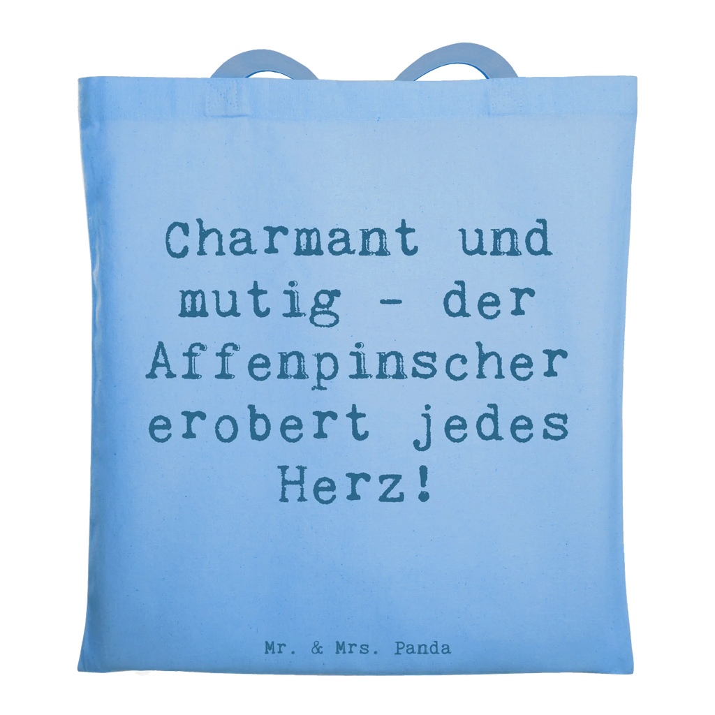 Tote bag Saying Charmant und mutig - der Affenpinscher erobert jedes Herz! Shopper, Tasche, Jutetasche, Schultertasche, Tragetasche, Einkaufstüte, Umhängetasche, Beuteltasche, Badetasche, Jutebeutel, Laptoptasche, Stofftasche, Stoffbeutel, Beutel, Einkaufstasche, Strandtasche, Hund, Hunderasse, Rassehund, Hundebesitzer, Geschenk, Tierfreund, Schenken, Welpe