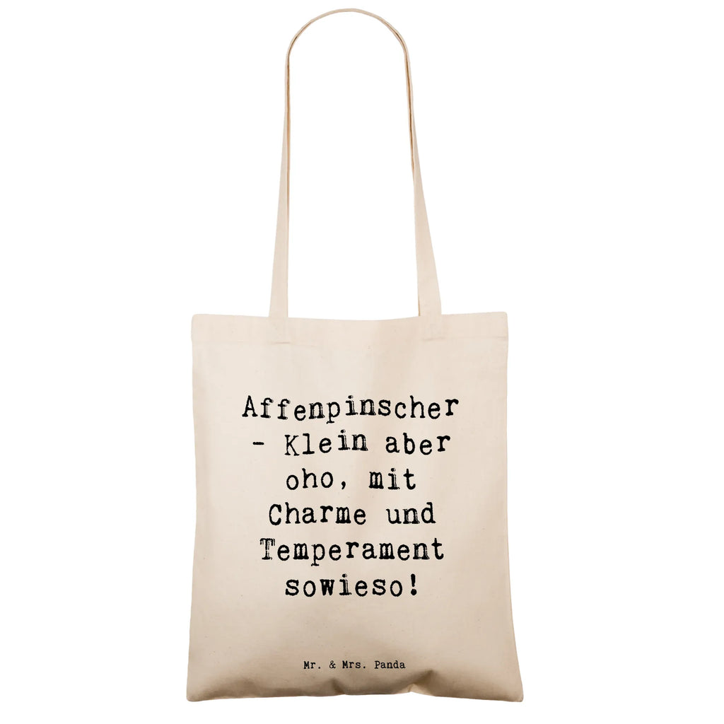 Tote bag Saying Affenpinscher - Klein aber oho, mit Charme und Temperament sowieso! Umhängetasche, Einkaufstasche, Tasche, Einkaufstüte, Strandtasche, Schultertasche, Stofftasche, Laptoptasche, Badetasche, Beuteltasche, Tragetasche, Shopper, Jutetasche, Stoffbeutel, Beutel, Jutebeutel, Hund, Hunderasse, Rassehund, Hundebesitzer, Geschenk, Tierfreund, Schenken, Welpe