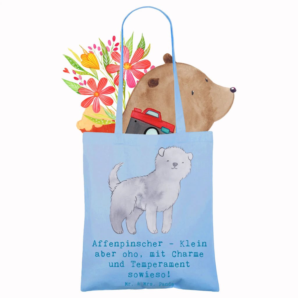 Tote bag Affenpinscher - Klein aber oho, mit Charme und Temperament sowieso! Strandtasche, Beuteltasche, Jutebeutel, Beutel, Umhängetasche, Badetasche, Tasche, Einkaufstüte, Stoffbeutel, Einkaufstasche, Jutetasche, Laptoptasche, Stofftasche, Shopper, Tragetasche, Schultertasche, Hund, Hunderasse, Rassehund, Hundebesitzer, Geschenk, Tierfreund, Schenken, Welpe