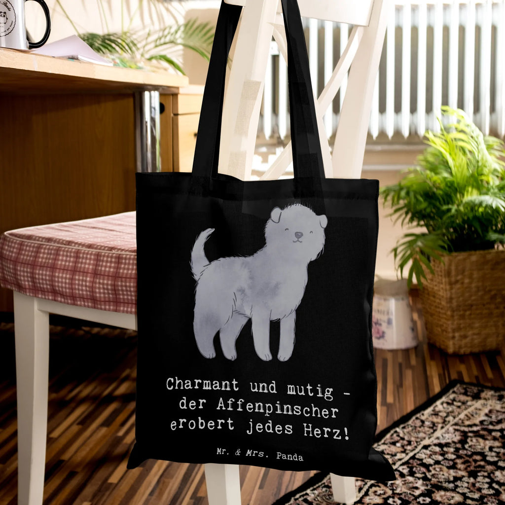 Tote bag Charmant und mutig - der Affenpinscher erobert jedes Herz! Schultertasche, Laptoptasche, Einkaufstasche, Beuteltasche, Strandtasche, Beutel, Einkaufstüte, Stoffbeutel, Tasche, Umhängetasche, Tragetasche, Jutebeutel, Badetasche, Shopper, Stofftasche, Jutetasche, Hund, Hunderasse, Rassehund, Hundebesitzer, Geschenk, Tierfreund, Schenken, Welpe