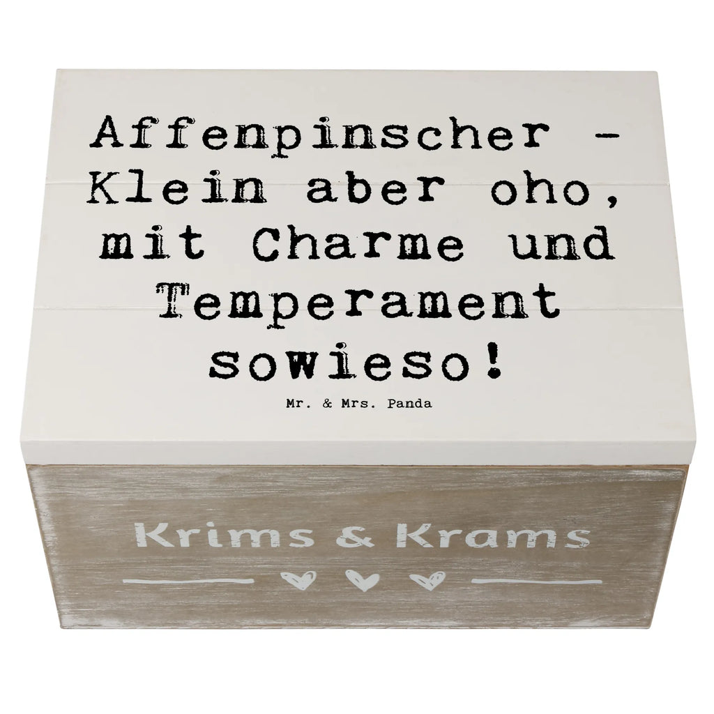 Holzkiste Spruch Affenpinscher Charme Kiste, Dekokiste, Schatzkiste, Aufbewahrungsbox, Truhe, Holzkiste, Erinnerungskiste, Erinnerungsbox, XXL, Geschenkbox, Schatulle, Geschenkdose, Hund, Hunderasse, Rassehund, Hundebesitzer, Geschenk, Tierfreund, Schenken, Welpe