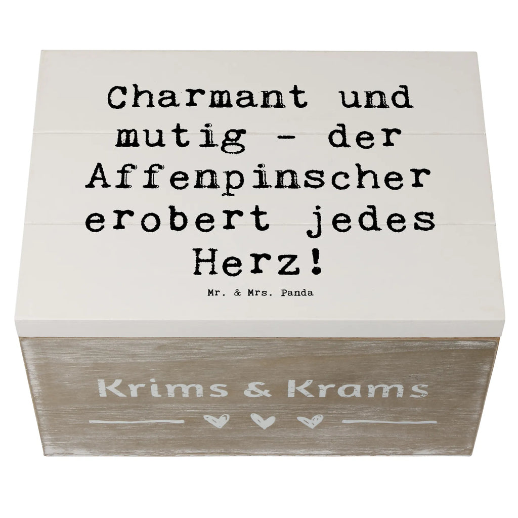 Holzkiste Spruch Affenpinscher Charmeur Schatulle, XXL, Aufbewahrungsbox, Schatzkiste, Truhe, Erinnerungsbox, Geschenkdose, Erinnerungskiste, Kiste, Holzkiste, Dekokiste, Geschenkbox, Hund, Hunderasse, Rassehund, Hundebesitzer, Geschenk, Tierfreund, Schenken, Welpe