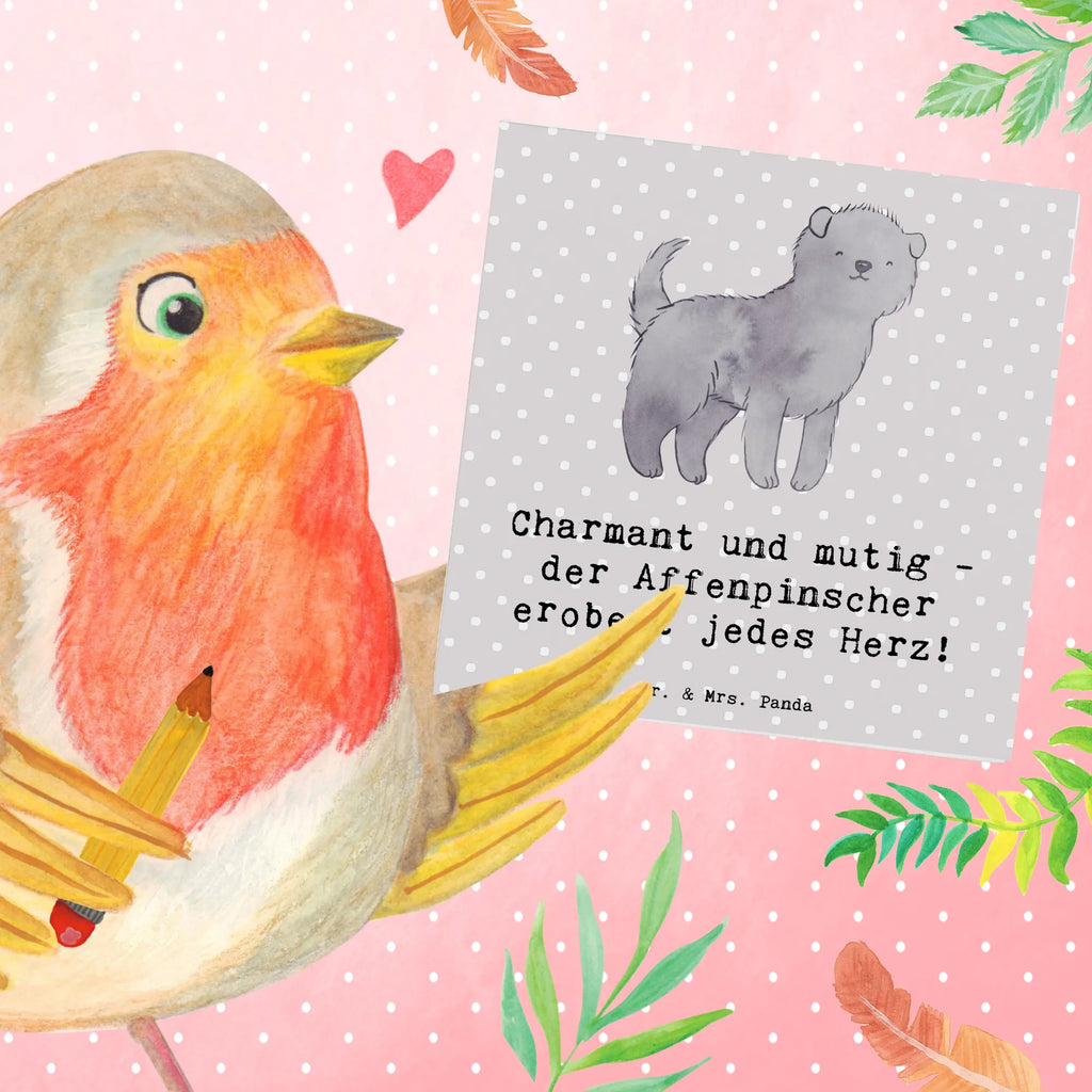 Deluxe Card Charmant und mutig - der Affenpinscher erobert jedes Herz! Glückwunschkarte, Grußkarte, Hochwertige Klappkarte, Hochzeitskarte, Hochwertige Grußkarte, Karte, Geburtstagskarte, Einladungskarte, Klappkarte, Hund, Hunderasse, Rassehund, Hundebesitzer, Geschenk, Tierfreund, Schenken, Welpe