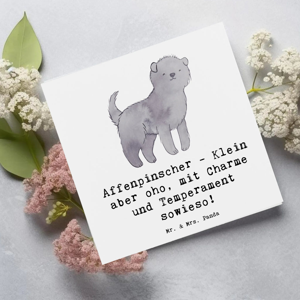 Deluxe Karte Affenpinscher Charme Geburtstagskarte, Hochwertige Klappkarte, Klappkarte, Hochzeitskarte, Hochwertige Grußkarte, Karte, Einladungskarte, Glückwunschkarte, Grußkarte, Hund, Hunderasse, Rassehund, Hundebesitzer, Geschenk, Tierfreund, Schenken, Welpe