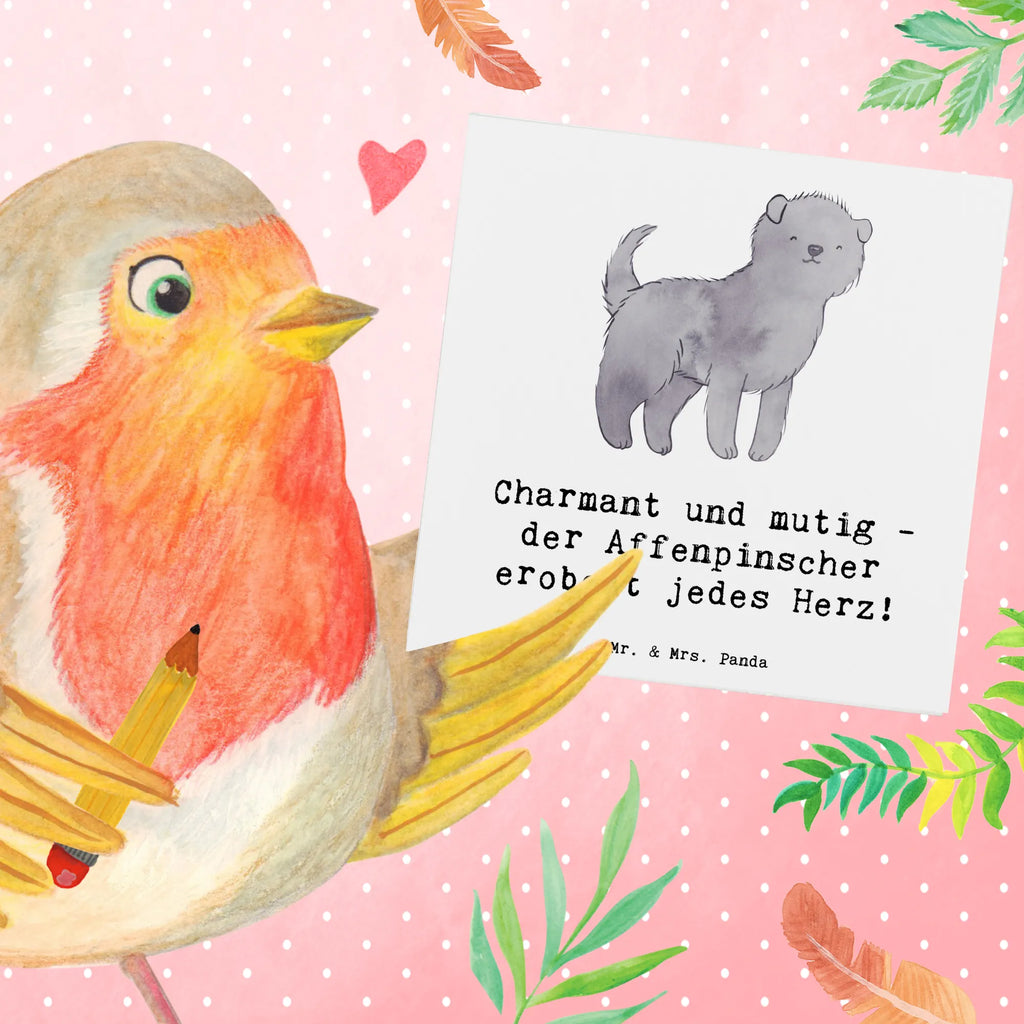 Deluxe Card Charmant und mutig - der Affenpinscher erobert jedes Herz! Glückwunschkarte, Grußkarte, Hochwertige Klappkarte, Hochzeitskarte, Hochwertige Grußkarte, Karte, Geburtstagskarte, Einladungskarte, Klappkarte, Hund, Hunderasse, Rassehund, Hundebesitzer, Geschenk, Tierfreund, Schenken, Welpe