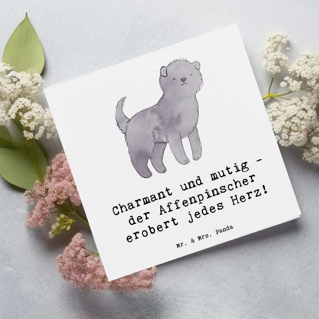 Deluxe Card Charmant und mutig - der Affenpinscher erobert jedes Herz! Glückwunschkarte, Grußkarte, Hochwertige Klappkarte, Hochzeitskarte, Hochwertige Grußkarte, Karte, Geburtstagskarte, Einladungskarte, Klappkarte, Hund, Hunderasse, Rassehund, Hundebesitzer, Geschenk, Tierfreund, Schenken, Welpe
