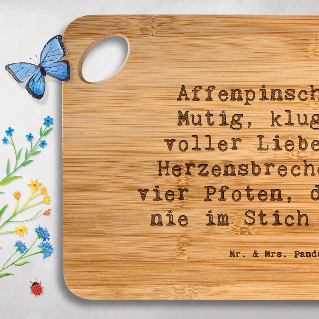 Bamboo chopping board Saying Affenpinscher - Mutig, klug und voller Liebe, ein Herzensbrecher auf vier Pfoten, der dich nie im Stich lässt! breakfast board, cutting block, breakfast, nature, dulcimer, engraving, solid, wood, kitchen, robust, kitchen board, cutting board, bamboo, carving board, board, slices, Dog, dog breed, purebred dog, dog owner, gift, animal lover, giving, puppy