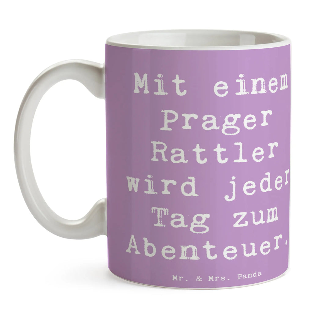 Mug Saying Mit einem Prager Rattler wird jeder Tag zum Abenteuer. Tasse, Kaffeetasse, Tasse mit Zitaten, Teetasse, Geschenktasse, Porzellantasse, Tasse mit Motiven, Bürotasse, Keramiktasse, Hund, Hunderasse, Rassehund, Hundebesitzer, Geschenk, Tierfreund, Schenken, Welpe