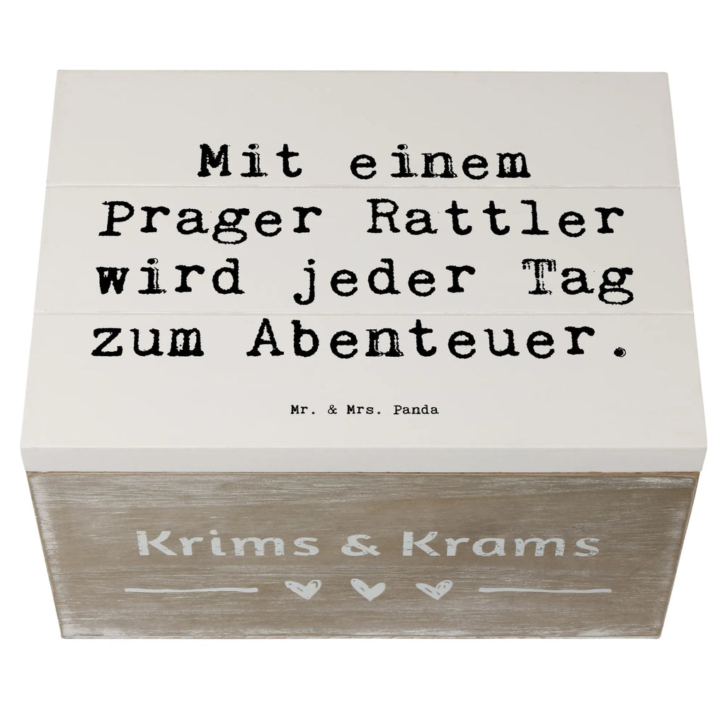 Holzkiste Spruch Prager Rattler Abenteuer Aufbewahrungsbox, Kiste, Truhe, Geschenkdose, Geschenkbox, Holzkiste, Dekokiste, Schatulle, XXL, Erinnerungsbox, Erinnerungskiste, Schatzkiste, Hund, Hunderasse, Rassehund, Hundebesitzer, Geschenk, Tierfreund, Schenken, Welpe