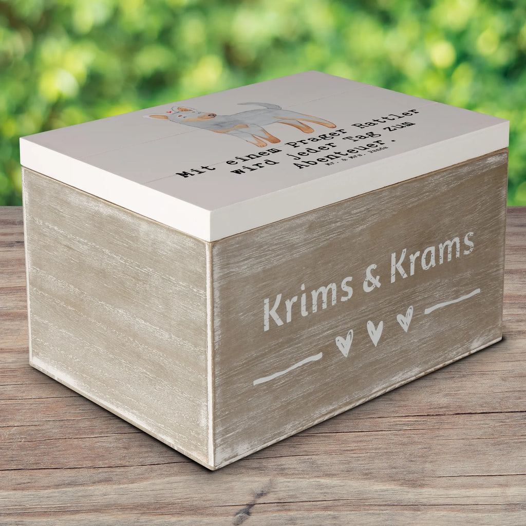 Holzkiste Prager Rattler Abenteuer Schatulle, Truhe, Geschenkdose, Aufbewahrungsbox, Dekokiste, XXL, Erinnerungsbox, Schatzkiste, Erinnerungskiste, Geschenkbox, Kiste, Holzkiste, Hund, Hunderasse, Rassehund, Hundebesitzer, Geschenk, Tierfreund, Schenken, Welpe