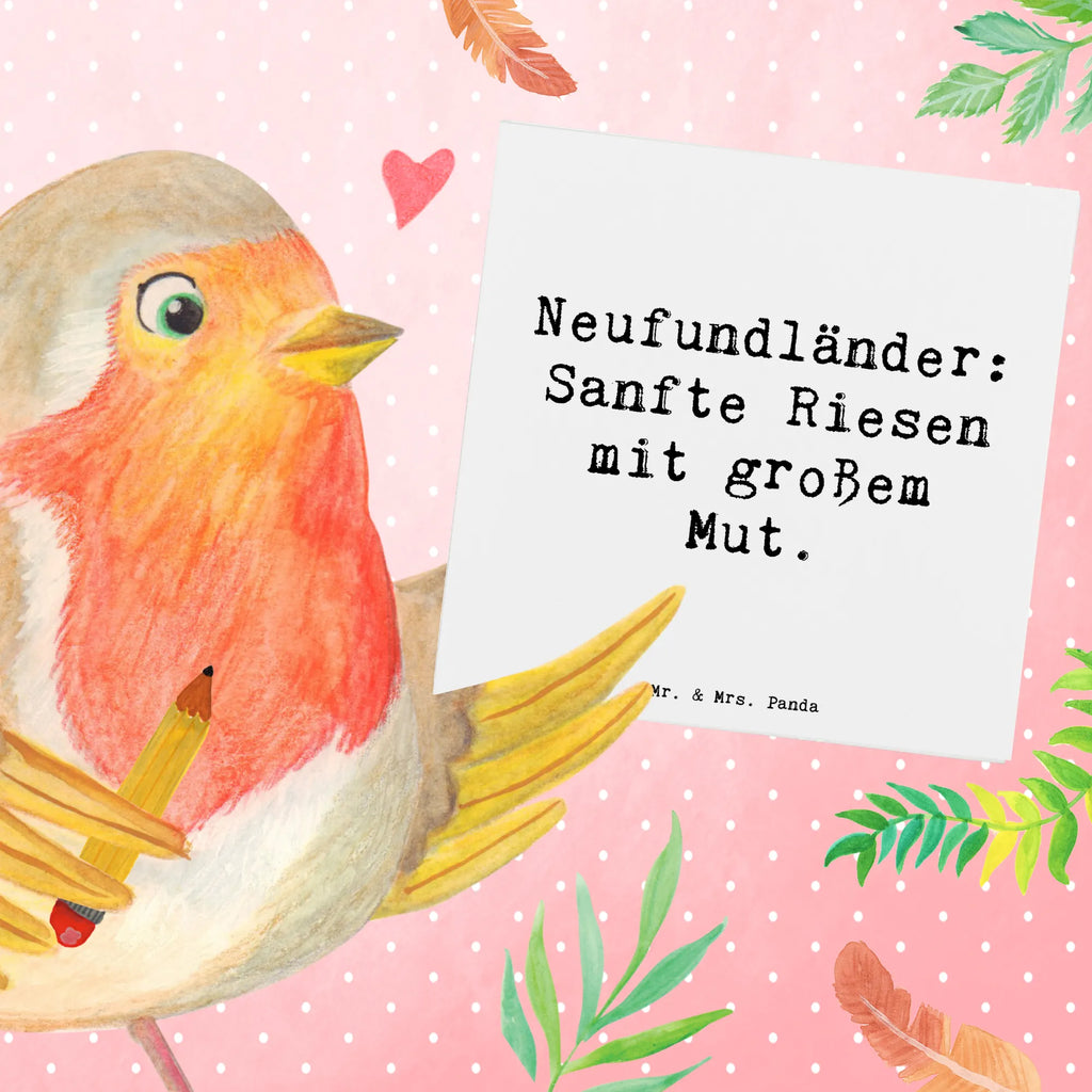 Deluxe Card Saying Neufundländer: Sanfte Riesen mit großem Mut. Hochzeitskarte, Hochwertige Klappkarte, Grußkarte, Hochwertige Grußkarte, Einladungskarte, Karte, Geburtstagskarte, Klappkarte, Glückwunschkarte, Hund, Hunderasse, Rassehund, Hundebesitzer, Geschenk, Tierfreund, Schenken, Welpe