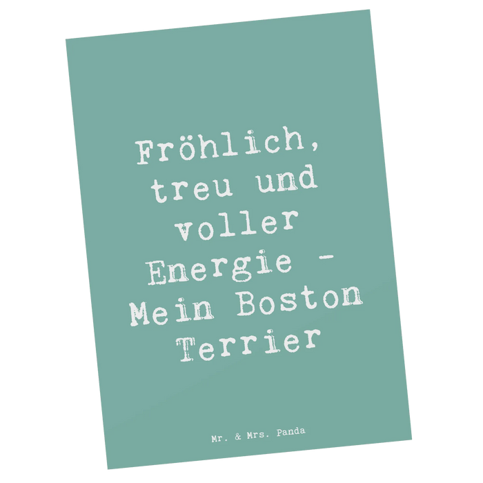 Postkarte Spruch Boston Terrier Freude