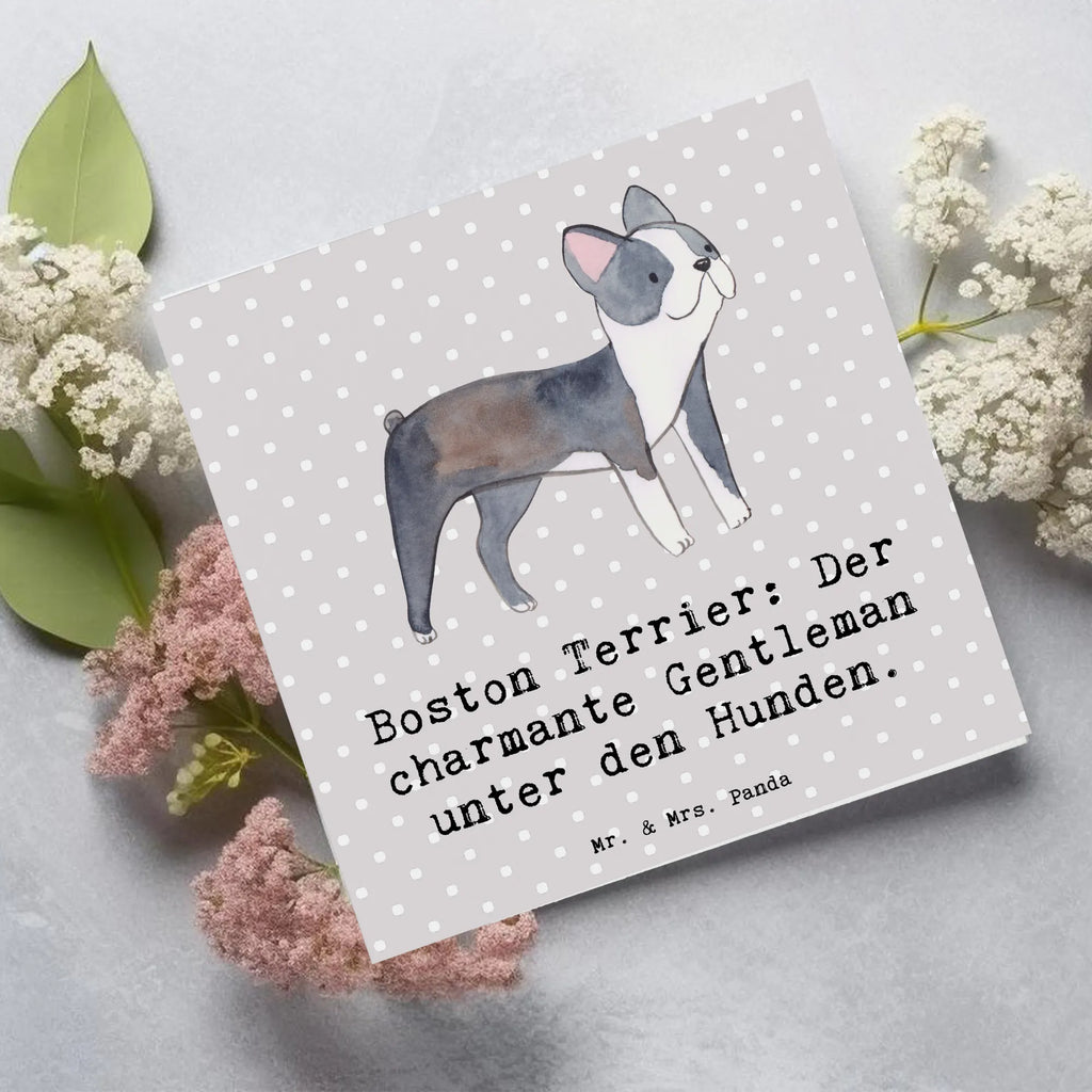 Deluxe Karte Boston Terrier Gentleman Grußkarte, Hochzeitskarte, Geburtstagskarte, Hochwertige Grußkarte, Einladungskarte, Karte, Klappkarte, Glückwunschkarte, Hochwertige Klappkarte, Hund, Hunderasse, Rassehund, Hundebesitzer, Geschenk, Tierfreund, Schenken, Welpe