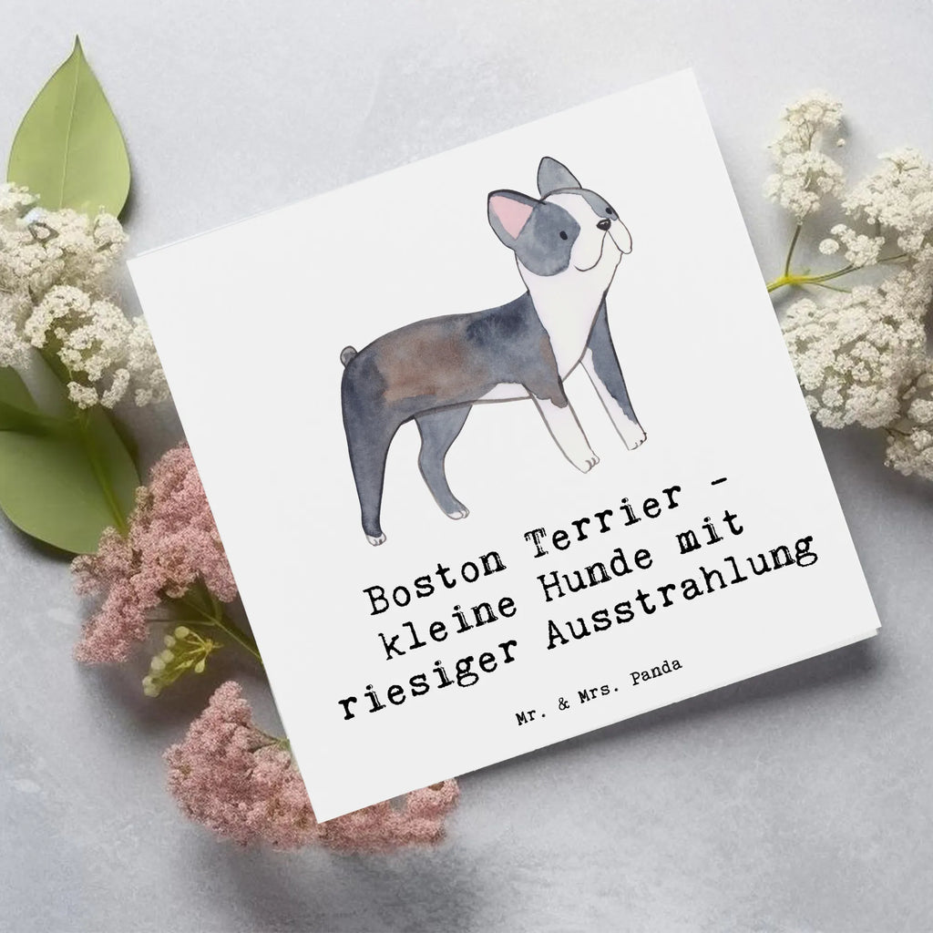 Deluxe Card Boston Terrier - kleine Hunde mit riesiger Ausstrahlung Hochwertige Grußkarte, Karte, Hochwertige Klappkarte, Grußkarte, Klappkarte, Einladungskarte, Glückwunschkarte, Geburtstagskarte, Hochzeitskarte, Hund, Hunderasse, Rassehund, Hundebesitzer, Geschenk, Tierfreund, Schenken, Welpe