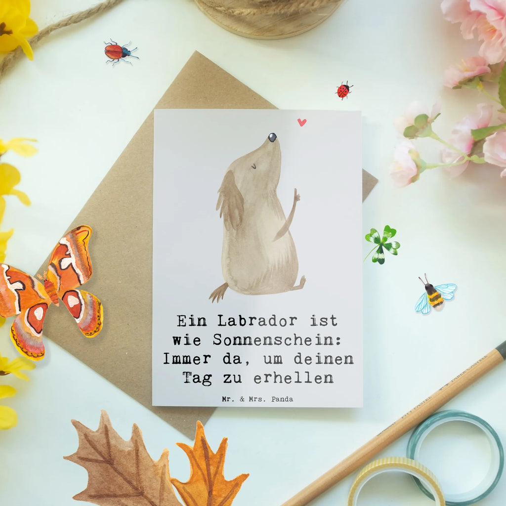 Grußkarte Labrador Sonnenschein Klappkarte, Grußkarte, Glückwunschkarte, Ansichtskarten, Einladungskarte, Geburtstagskarte, Hochzeitskarte, Karte, Hund, Hunderasse, Rassehund, Hundebesitzer, Geschenk, Tierfreund, Schenken, Welpe