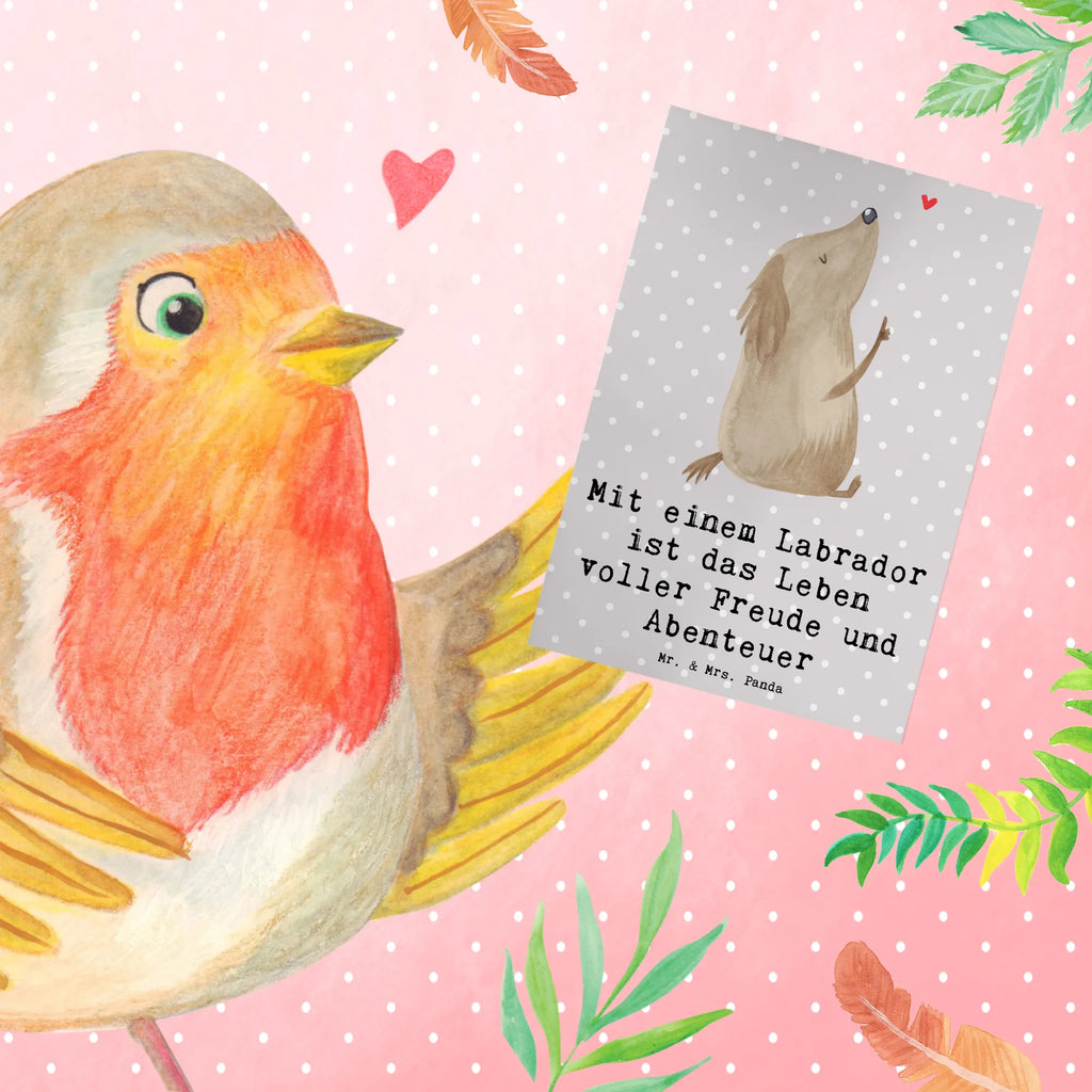 Greetings card Mit einem Labrador ist das Leben voller Freude und Abenteuer Ansichtskarten, Hochzeitskarte, Klappkarte, Karte, Grußkarte, Geburtstagskarte, Glückwunschkarte, Einladungskarte, Hund, Hunderasse, Rassehund, Hundebesitzer, Geschenk, Tierfreund, Schenken, Welpe