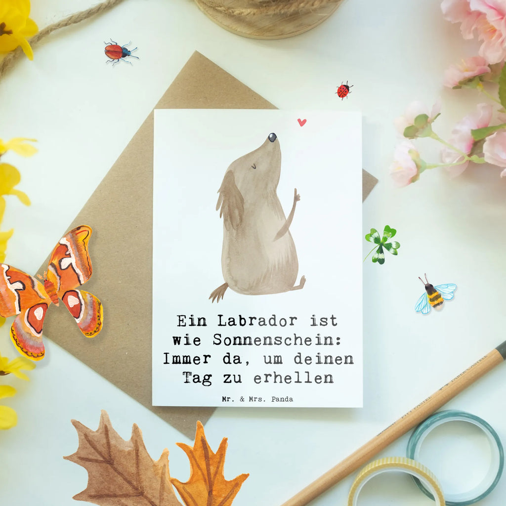 Grußkarte Labrador Sonnenschein Klappkarte, Grußkarte, Glückwunschkarte, Ansichtskarten, Einladungskarte, Geburtstagskarte, Hochzeitskarte, Karte, Hund, Hunderasse, Rassehund, Hundebesitzer, Geschenk, Tierfreund, Schenken, Welpe