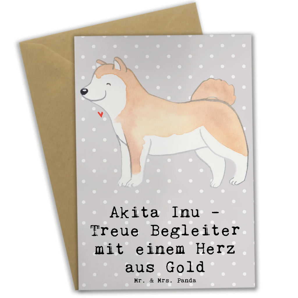 Greetings card Akita Inu - Treue Begleiter mit einem Herz aus Gold Glückwunschkarte, Hochzeitskarte, Einladungskarte, Geburtstagskarte, Grußkarte, Karte, Ansichtskarten, Klappkarte, Hund, Hunderasse, Rassehund, Hundebesitzer, Geschenk, Tierfreund, Schenken, Welpe