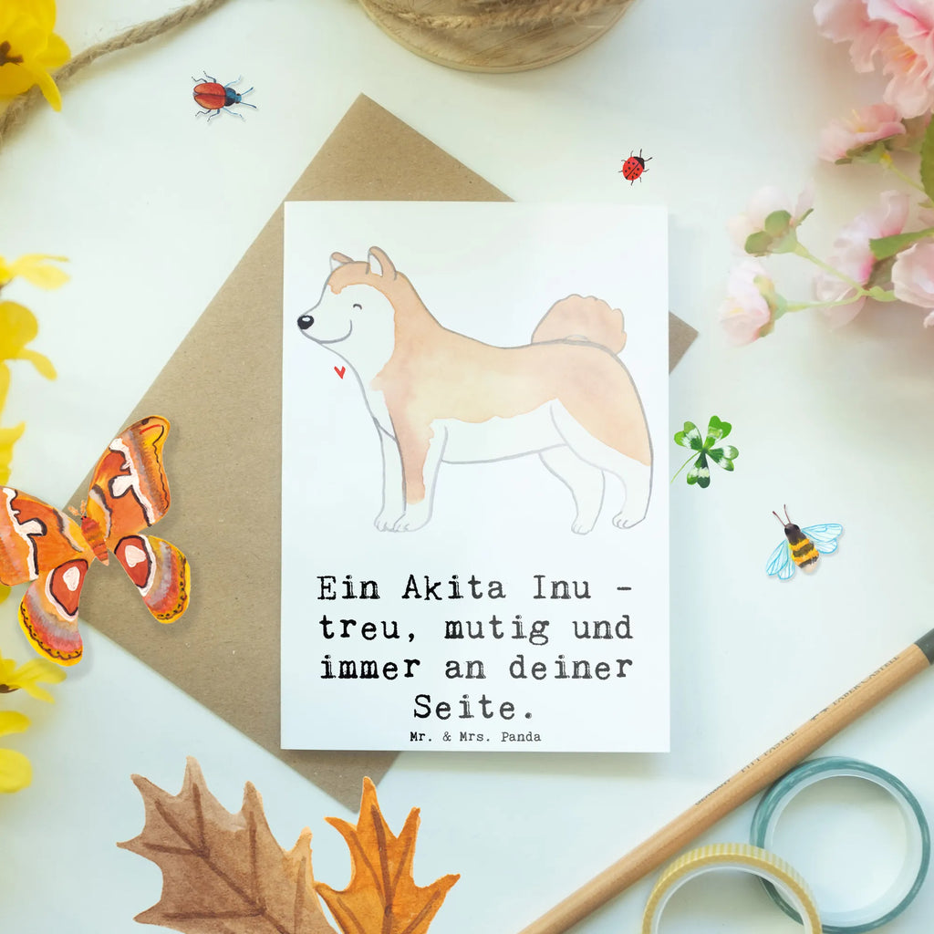 Greetings card Ein Akita Inu - treu, mutig und immer an deiner Seite. Ansichtskarten, Klappkarte, Einladungskarte, Grußkarte, Hochzeitskarte, Glückwunschkarte, Karte, Geburtstagskarte, Hund, Hunderasse, Rassehund, Hundebesitzer, Geschenk, Tierfreund, Schenken, Welpe