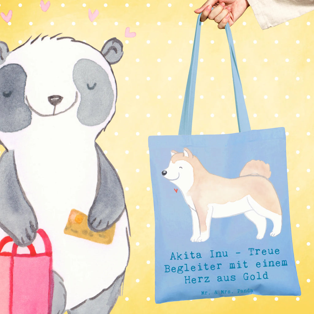 Tote bag Akita Inu - Treue Begleiter mit einem Herz aus Gold Badetasche, Jutebeutel, Umhängetasche, Einkaufstasche, Strandtasche, Tasche, Beutel, Stofftasche, Schultertasche, Laptoptasche, Tragetasche, Einkaufstüte, Shopper, Stoffbeutel, Beuteltasche, Jutetasche, Hund, Hunderasse, Rassehund, Hundebesitzer, Geschenk, Tierfreund, Schenken, Welpe