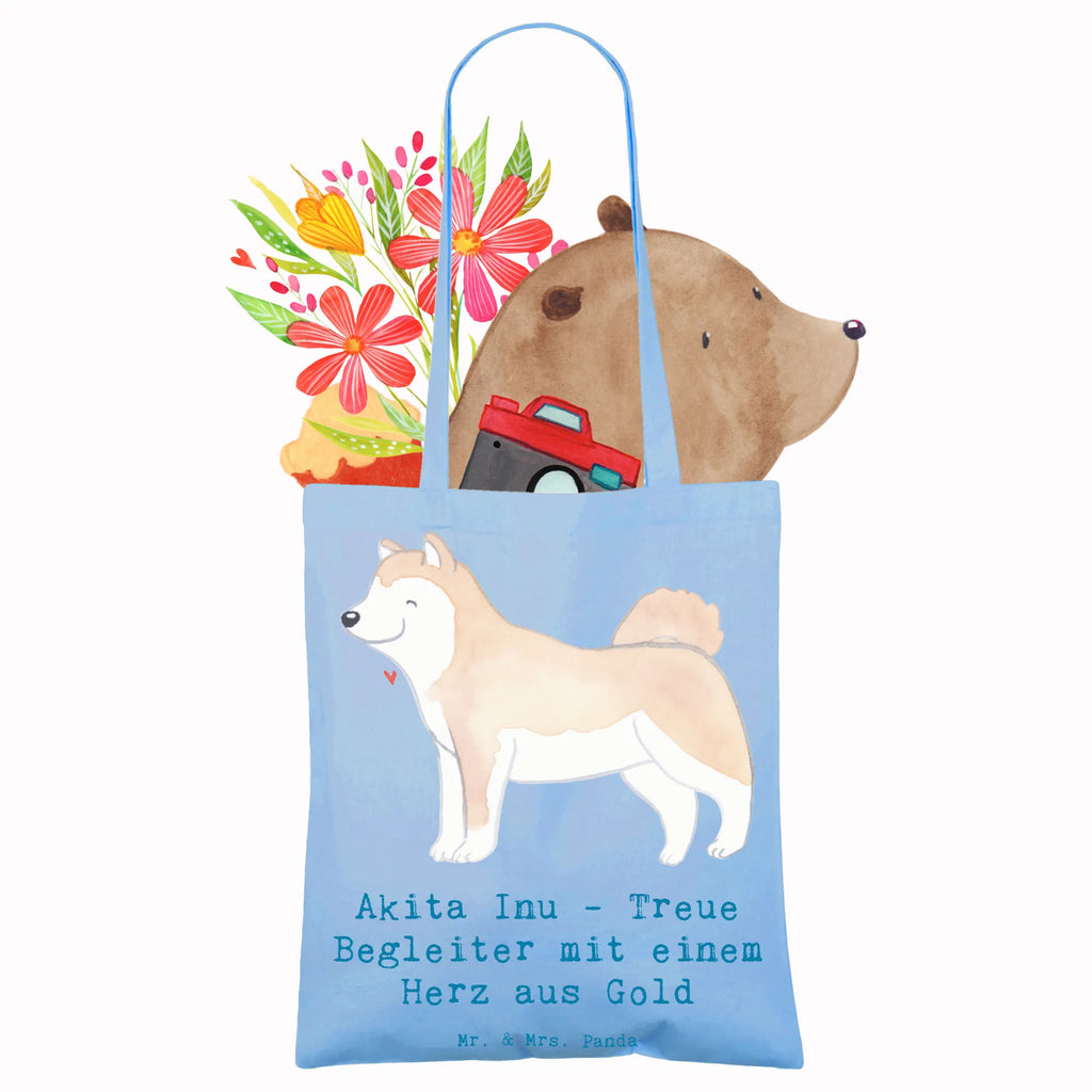Tote bag Akita Inu - Treue Begleiter mit einem Herz aus Gold Badetasche, Jutebeutel, Umhängetasche, Einkaufstasche, Strandtasche, Tasche, Beutel, Stofftasche, Schultertasche, Laptoptasche, Tragetasche, Einkaufstüte, Shopper, Stoffbeutel, Beuteltasche, Jutetasche, Hund, Hunderasse, Rassehund, Hundebesitzer, Geschenk, Tierfreund, Schenken, Welpe