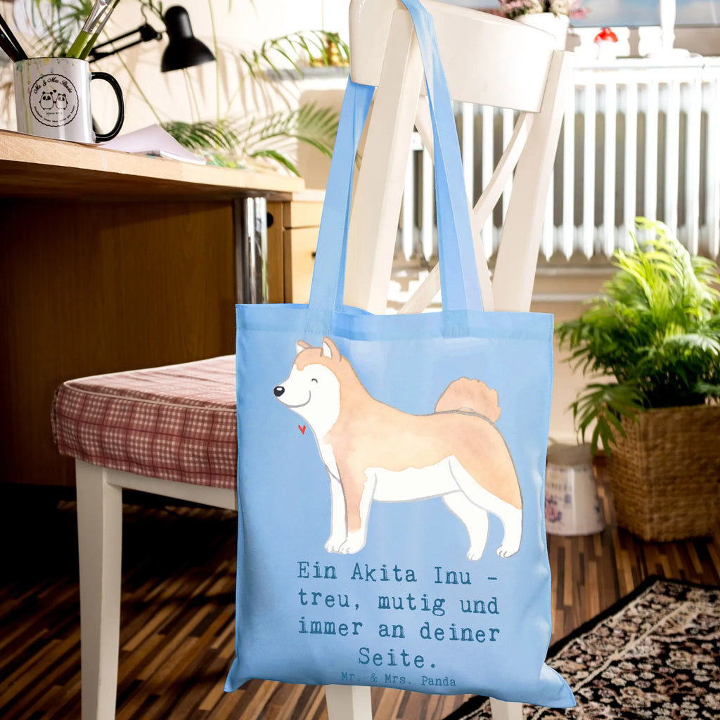 Tragetasche Akita Inu Freund Jutetasche, Stofftasche, Beutel, Beuteltasche, Tasche, Umhängetasche, Shopper, Einkaufstasche, Stoffbeutel, Jutebeutel, Strandtasche, Tragetasche, Badetasche, Laptoptasche, Schultertasche, Einkaufstüte, Hund, Hunderasse, Rassehund, Hundebesitzer, Geschenk, Tierfreund, Schenken, Welpe