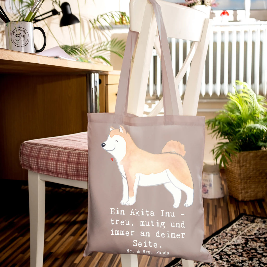Tragetasche Akita Inu Freund Jutetasche, Stofftasche, Beutel, Beuteltasche, Tasche, Umhängetasche, Shopper, Einkaufstasche, Stoffbeutel, Jutebeutel, Strandtasche, Tragetasche, Badetasche, Laptoptasche, Schultertasche, Einkaufstüte, Hund, Hunderasse, Rassehund, Hundebesitzer, Geschenk, Tierfreund, Schenken, Welpe