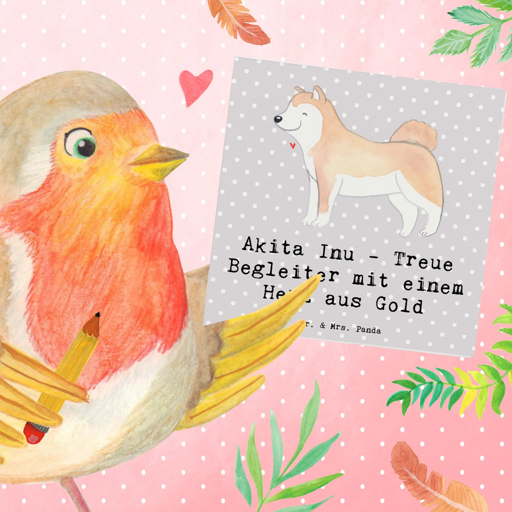 Deluxe Card Akita Inu - Treue Begleiter mit einem Herz aus Gold Hochwertige Klappkarte, Einladungskarte, Glückwunschkarte, Hochwertige Grußkarte, Geburtstagskarte, Grußkarte, Karte, Hochzeitskarte, Klappkarte, Hund, Hunderasse, Rassehund, Hundebesitzer, Geschenk, Tierfreund, Schenken, Welpe