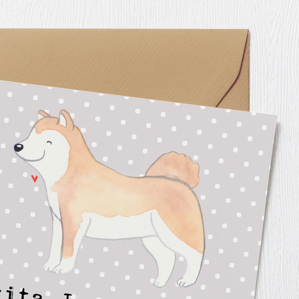 Deluxe Card Akita Inu - Treue Begleiter mit einem Herz aus Gold Hochwertige Klappkarte, Einladungskarte, Glückwunschkarte, Hochwertige Grußkarte, Geburtstagskarte, Grußkarte, Karte, Hochzeitskarte, Klappkarte, Hund, Hunderasse, Rassehund, Hundebesitzer, Geschenk, Tierfreund, Schenken, Welpe