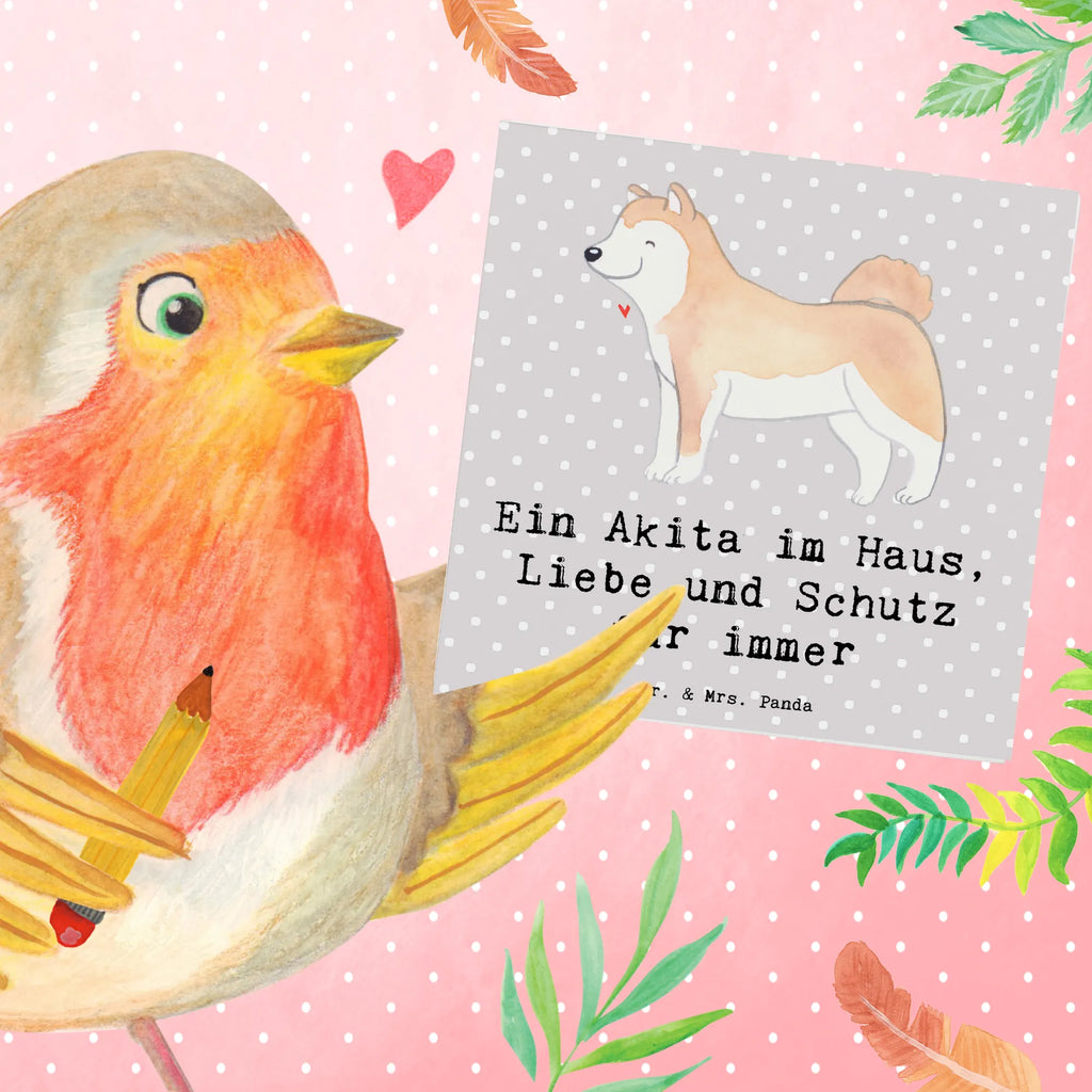 Deluxe Card Ein Akita im Haus, Liebe und Schutz für immer Karte, Hochwertige Klappkarte, Grußkarte, Einladungskarte, Hochzeitskarte, Glückwunschkarte, Klappkarte, Geburtstagskarte, Hochwertige Grußkarte, Hund, Hunderasse, Rassehund, Hundebesitzer, Geschenk, Tierfreund, Schenken, Welpe